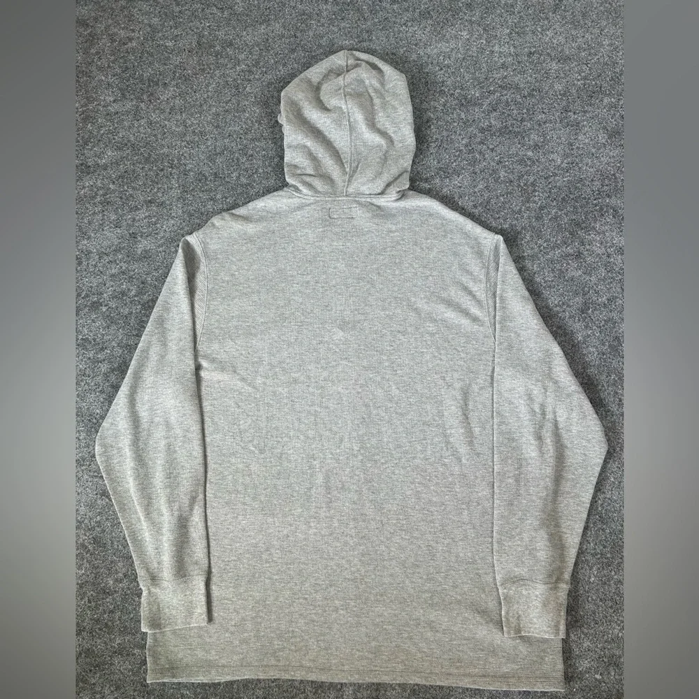Polo Ralph‎ Lauren Quarter Zip Hoodie Mens 2XL Gray Thermal Waffle Pullover